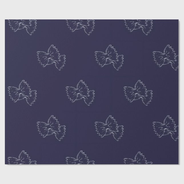 Papier cadeau - Pasta Lover - Motif farfalle  (Plat)