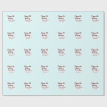 Pastel blue red happy 16th birthday name date eleg