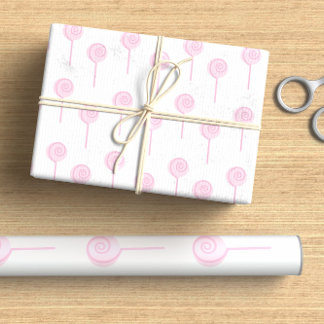 Papier Cadeau Pastel Blush Pink Lollipop Cute