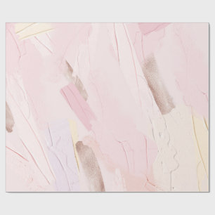 Papier Cadeau Pastel Blush rose et crème Paint Splash