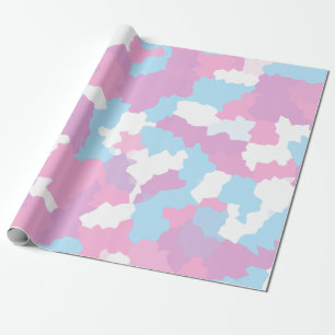 Papier Cadeau Pastel Camouflage Motif d'art Abstrait