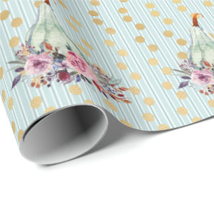 Papier Cadeau pastel citrouille élégant automne floral automne t