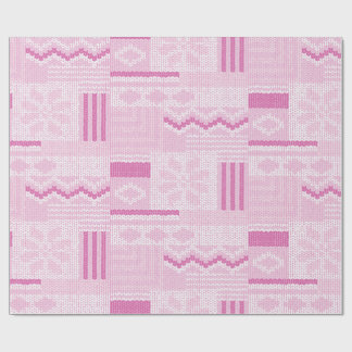 Papier Cadeau Pastel Cosy Rose Fair Isle hiver Knit Noël