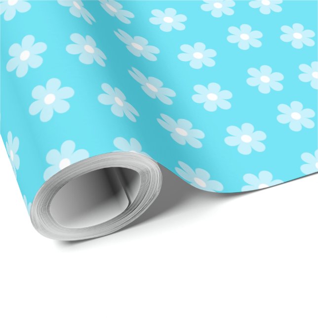 Papier Cadeau Pastel Daisies (Coin rond)