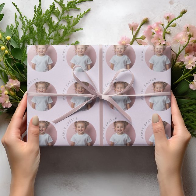 Papier Cadeau Pastel de Pâques de Pâques personnalisé violet (Créateur téléchargé)