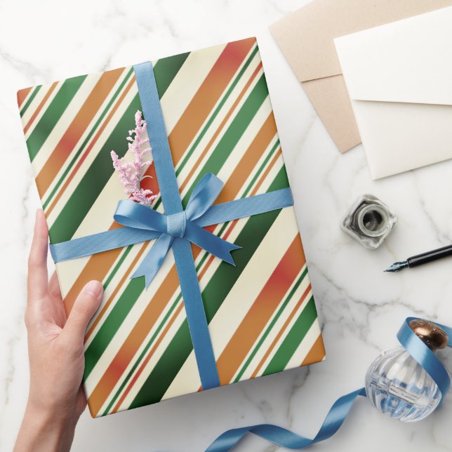 Papier Cadeau Pastel Green et Orange Retro élégant (Cadeaux)