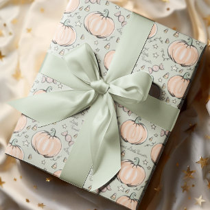 Papier Cadeau Pastel Green Sweet Little Citrouille Baby