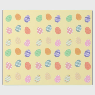 Papier Cadeau Pastel Jaune de Pâques délice avec oeufs de Pâques