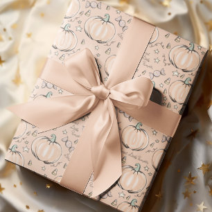 Papier Cadeau Pastel Orange Sweet Little Citrouille Baby