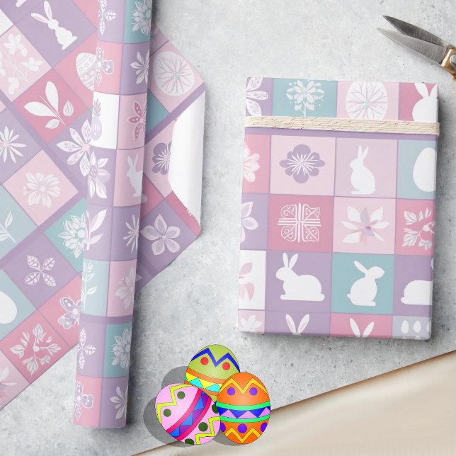 Papier Cadeau Pastel Pâques Bunny Cute Cadeau (Créateur téléchargé)