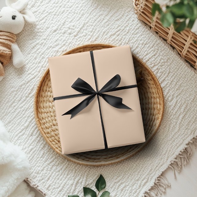 Papier Cadeau Pastel Peach Couleur solide | Classique | Élégant (Créateur téléchargé)