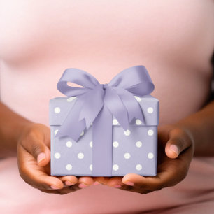 Papier Cadeau Pastel Periwinkle et blanc petit point Polka
