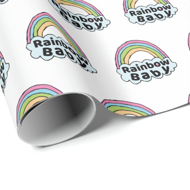 Papier Cadeau Pastel Rainbow Baby Birth Blessing Birth Miracle (Coin rond)