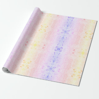 Papier Cadeau Pastel Rainbow Dragonfly Motif Boho