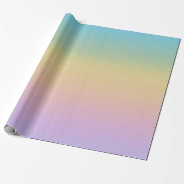 Papier Cadeau Pastel Rainbow Gradient Ombre (Déroulé)