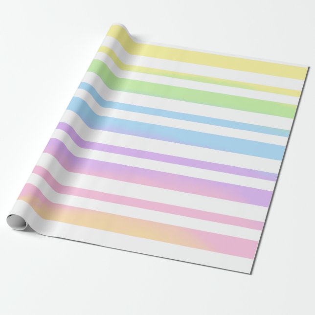 Papier Cadeau Pastel Rainbow Stripes Blur Art Design Abstrait (Déroulé)