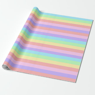 Papier Cadeau Pastel Rainbow Stripes Fairy Kei Anniversaire