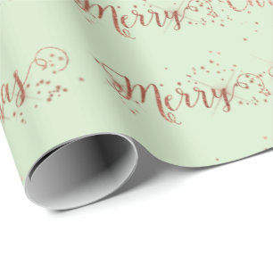 Papier Cadeau Pastel rose de vert de menthe d'or de manuscrit de