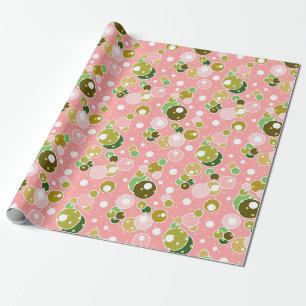 Papier Cadeau Pastel rose enfants amusants bulles cercles d'anni