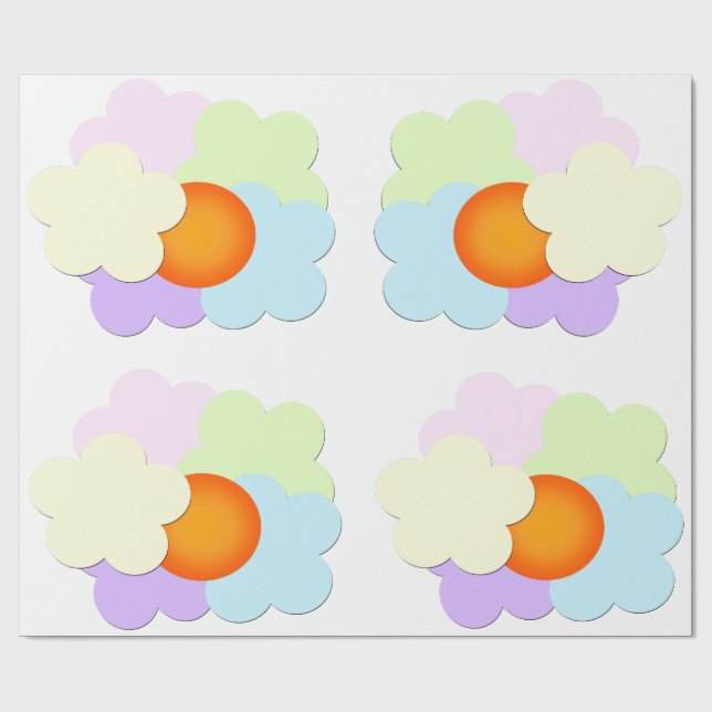Papier Cadeau Pastel Sunrise Wrapping Paper (Plat)