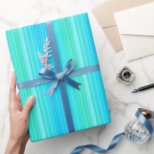 Papier Cadeau Pastel Turquoise Bleu Bleu Grandes Bleues Vert