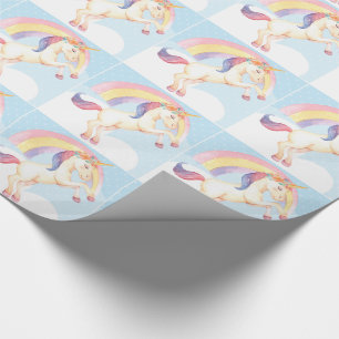 Papier Cadeau Pastel Unicorn, Nuages, Papier à enveloppement arc