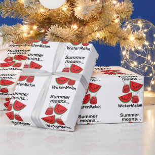 Papier Cadeau Pastèque L'été Signifie Fête De Fruits De Pastèque