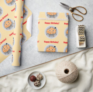 Papier Cadeau Patate drôle Joyeux Anniversaire Visage