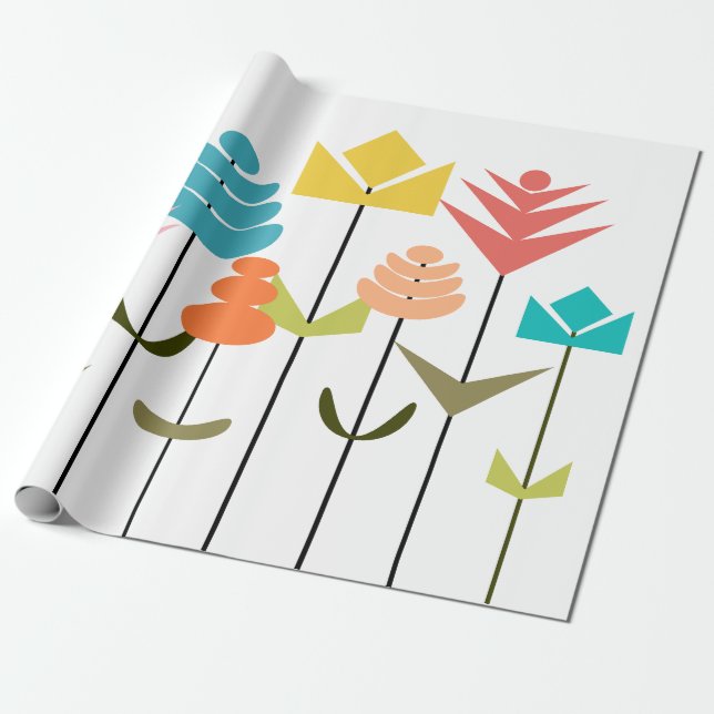 Papier Cadeau Patch de fleurs (Déroulé)