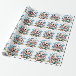 Papier Cadeau Patchwork de couture Cute Bunny & Baby shower Paci