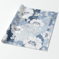 patchwork de denim transparent sur fleur