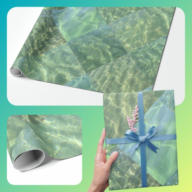 Papier Cadeau Patchwork Diamond Aquamarine (Créateur téléchargé)