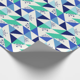 Papier Cadeau Patchwork Géométriques Snowflakes - Arrière - plan