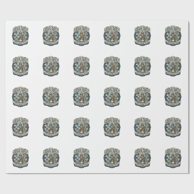 Papier Cadeau Patchwork Jésus Foi Patchwork Jésus  (Plat)