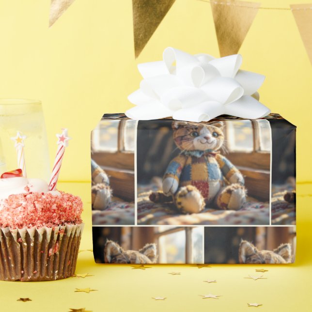 Papier Cadeau Patchwork Quilt Chat dans la fenêtre (Fête d'anniversaire)