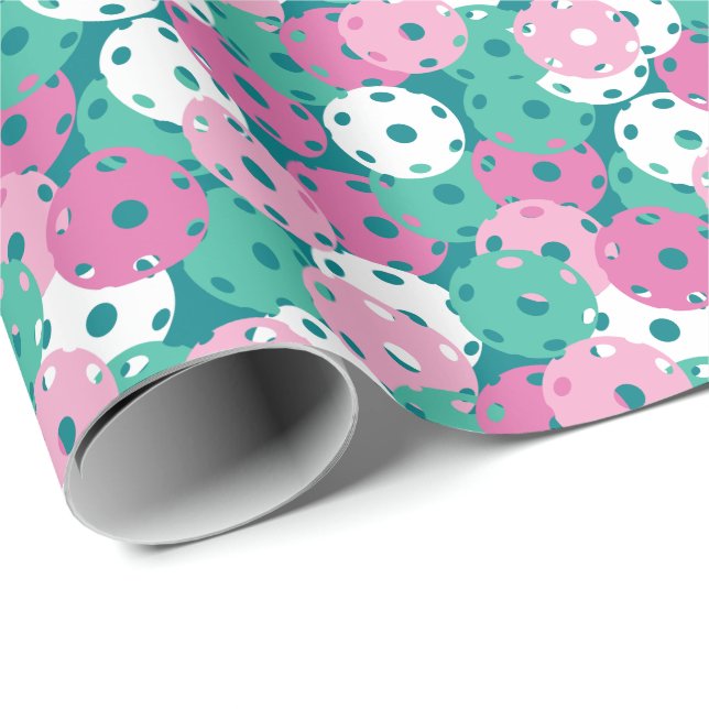 Papier Cadeau Pâtelier rose pastel et vert menthe (Coin rond)