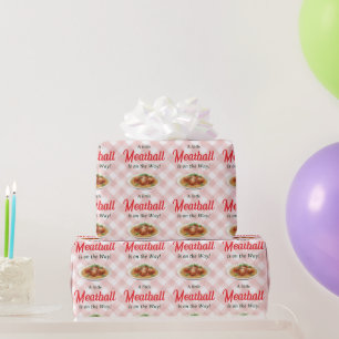 Papier Cadeau Pâtes aux boulettes de viande à carreaux rouges it