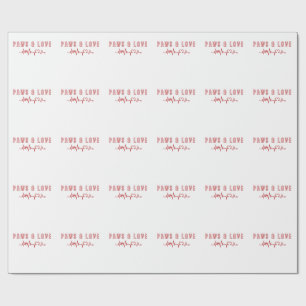 Papier Cadeau Pâtes & Love Cute Pet Lover Typographie Amoureux d