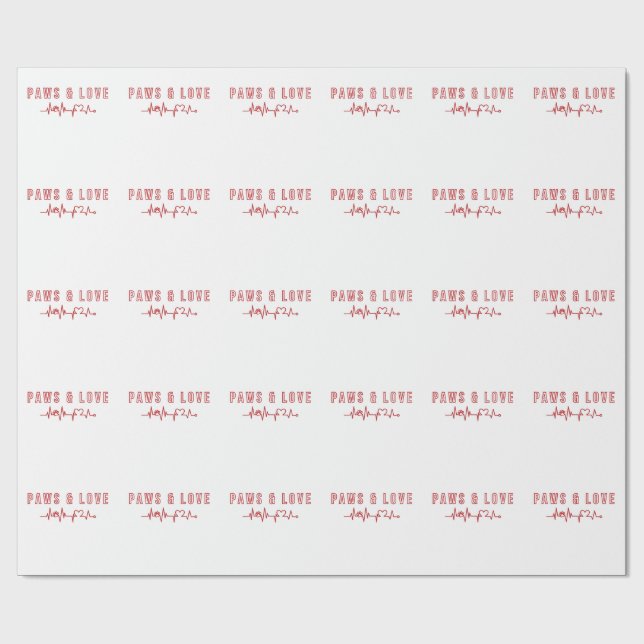 Papier Cadeau Pâtes & Love Cute Pet Lover Typographie Amoureux d (Plat)