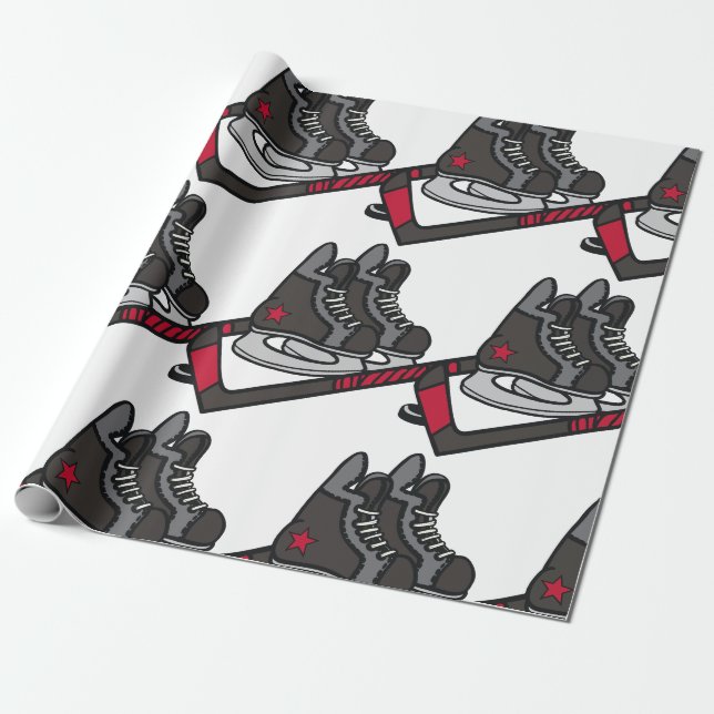 Papier Cadeau Patinage de hockey (Déroulé)