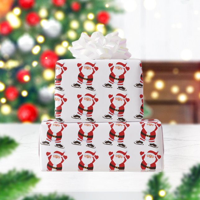 Papier Cadeau Patinage Père Noël (Créateur téléchargé)