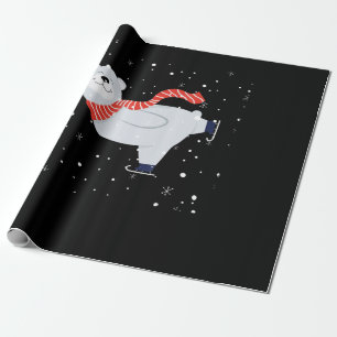 Papier Cadeau Patinage sur glace sur les ours polaires à Noël