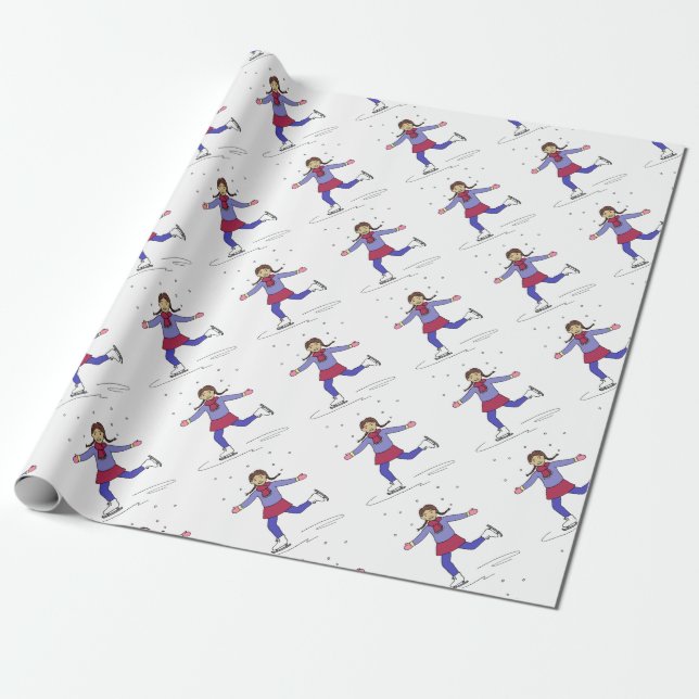 Papier Cadeau Patineuse sur glace (Déroulé)