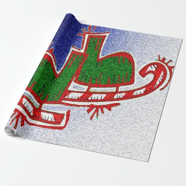 Papier Cadeau Patins de Noël - (Déroulé)