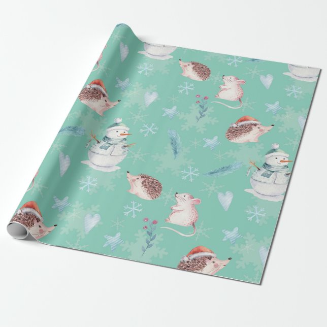 Papier Cadeau Pâtisserie de Noël / Minuit / Redimensionnable (Déroulé)