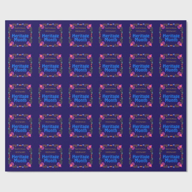 Papier Cadeau Patrimoine Hispanique National Anniversaire Flor c (Plat)