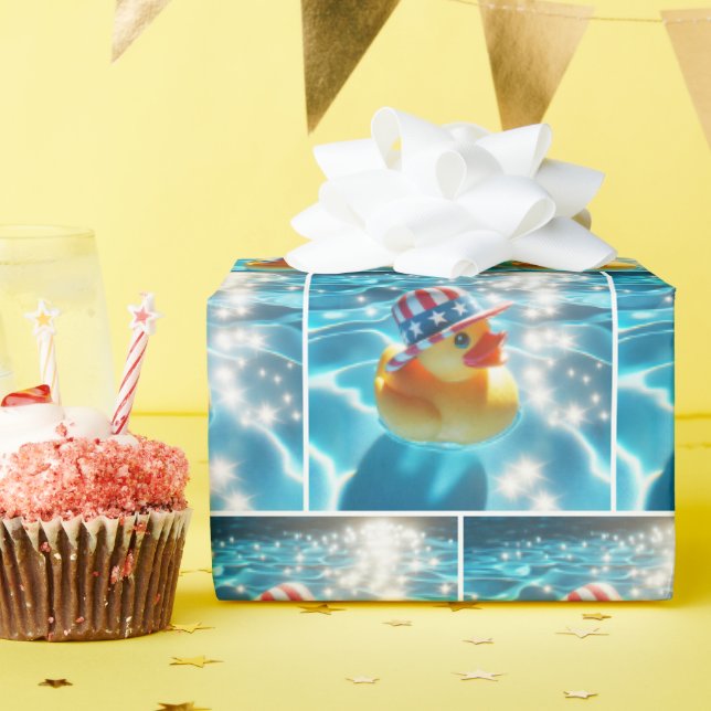 Papier Cadeau Patriotic Rubber Duck In Pool (Fête d'anniversaire)