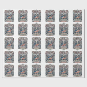 Papier Cadeau Patriotique 1776 Hors Route Crâne Monster Truck Lo