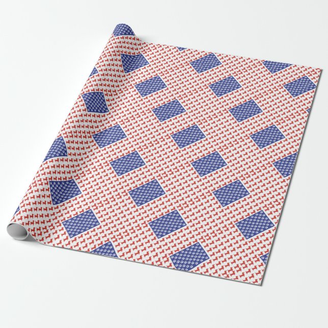 Papier Cadeau Patriotique Dachshund (Déroulé)