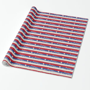 Papier Cadeau Patriotique de rouge, blanc et bleu